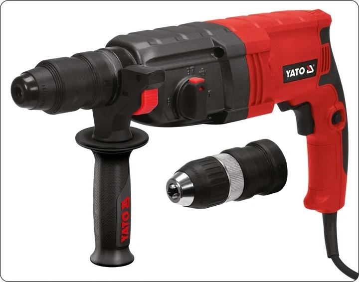 Перфоратор YATO YT-82122 SDS+, 850Вт, 3,3Дж, до 30мм, зі змінним патроном, у футлярі