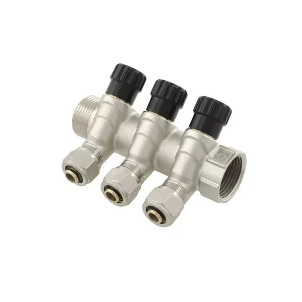 Колектор теплої підлоги Raftec KK02013 3-контурний латунний