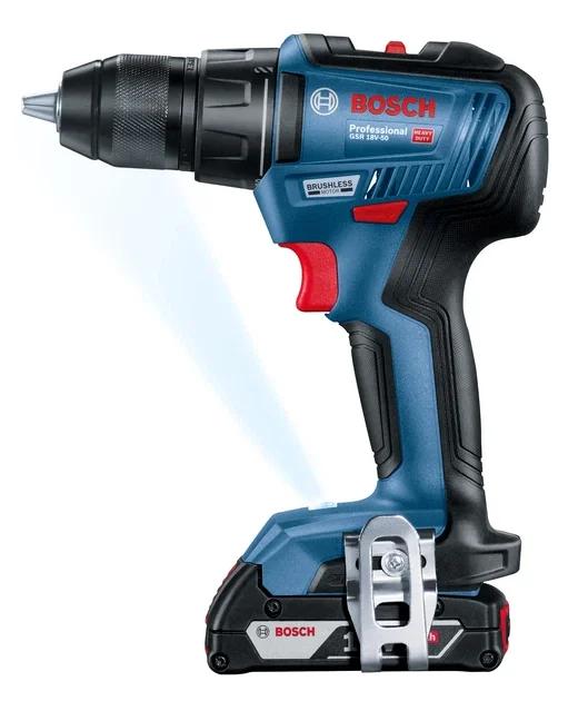 Шуруповерт акум. 18В GSR 18V-50 2*2Ah+набір біт BOSCH