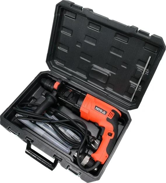 Перфоратор YATO YT-82122 SDS+, 850Вт, 3,3Дж, до 30мм, зі змінним патроном, у футлярі