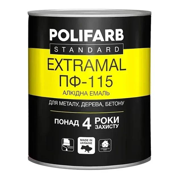 Емаль алкідна Polifarb ExtraMal ПФ-115, червоно-коричнева, глянцева, 0,9 кг