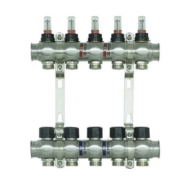 Колектор теплої підлоги RAFTEC RC03-05 5-контурний з витратомірами