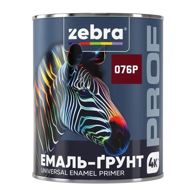 Емаль-ґрунт антикорозійна 4 в 1 ZEBRA PROF 076P, темно-вишнева, глянцева, 2,5 кг