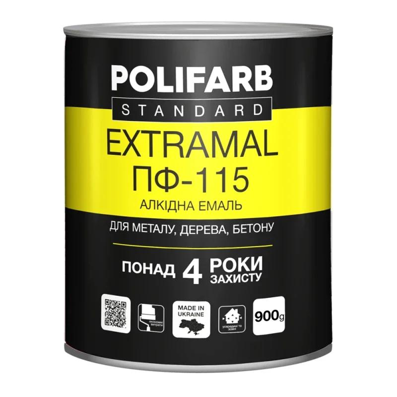 Емаль алкідна Polifarb ExtraMal ПФ-115, синя, глянцева, 0,9 кг